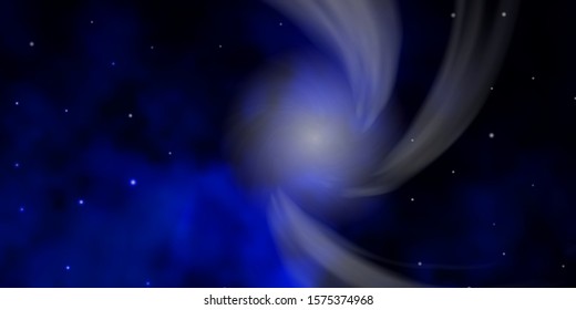Dark BLUE vector template with neon stars. Shining colorful illustration with small and big stars. Pattern for websites, landing pages.