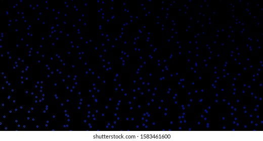 Dark BLUE vector template with neon stars. Shining colorful illustration with small and big stars. Design for your business promotion.
