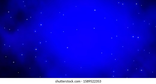 Dark BLUE vector template with neon stars. Blur decorative design in simple style with stars. Design for your business promotion.