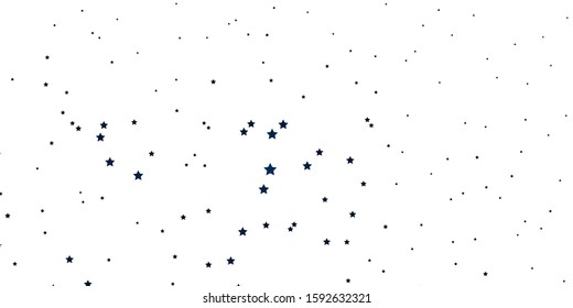 Dark BLUE vector template with neon stars. Modern geometric abstract illustration with stars. Theme for cell phones.