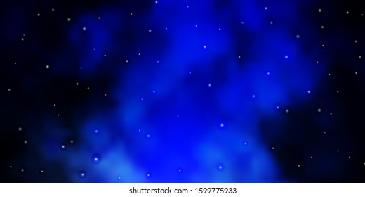 Dark BLUE vector template with neon stars. Colorful illustration in abstract style with gradient stars. Pattern for wrapping gifts.