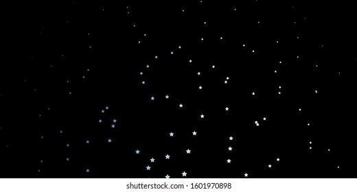 Dark BLUE vector template with neon stars. Blur decorative design in simple style with stars. Pattern for websites, landing pages.
