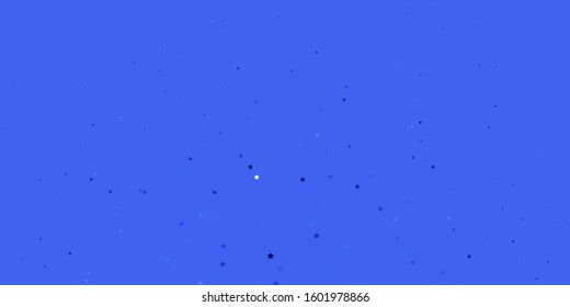 Dark BLUE vector template with neon stars. Modern geometric abstract illustration with stars. Pattern for wrapping gifts.