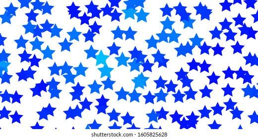 Dark BLUE vector template with neon stars. Colorful illustration with abstract gradient stars. Pattern for websites, landing pages.