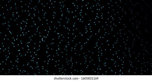 Dark BLUE vector template with neon stars. Decorative illustration with stars on abstract template. Design for your business promotion.