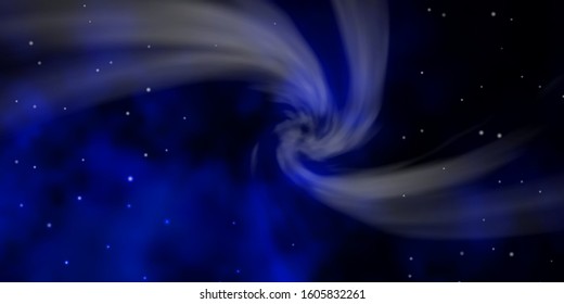 Dark BLUE vector template with neon stars. Colorful illustration with abstract gradient stars. Theme for cell phones.