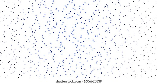 Dark BLUE vector template with neon stars. Decorative illustration with stars on abstract template. Pattern for wrapping gifts.