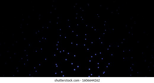 Dark BLUE vector template with neon stars. Decorative illustration with stars on abstract template. Best design for your ad, poster, banner.