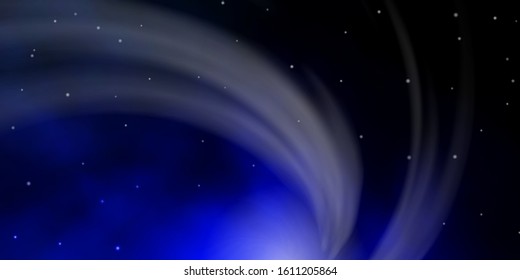 Dark BLUE vector template with neon stars. Decorative illustration with stars on abstract template. Design for your business promotion.