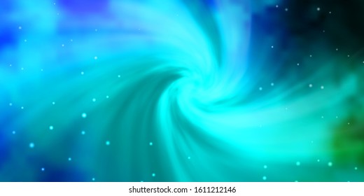 Dark BLUE vector template with neon stars. Colorful illustration with abstract gradient stars. Theme for cell phones.