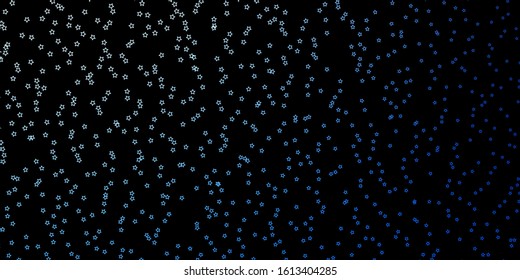 Dark BLUE vector template with neon stars. Modern geometric abstract illustration with stars. Pattern for websites, landing pages.