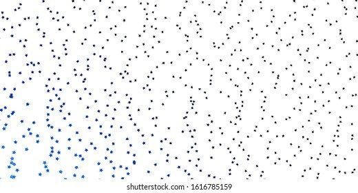 Dark BLUE vector template with neon stars. Blur decorative design in simple style with stars. Design for your business promotion.