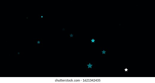 Dark BLUE vector template with neon stars. Colorful illustration in abstract style with gradient stars. Pattern for new year ad, booklets.