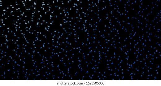 Dark BLUE vector template with neon stars. Modern geometric abstract illustration with stars. Pattern for websites, landing pages.