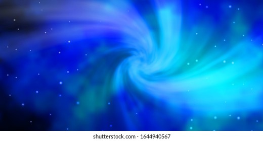 Dark BLUE vector template with neon stars. Colorful illustration with abstract gradient stars. Pattern for new year ad, booklets.