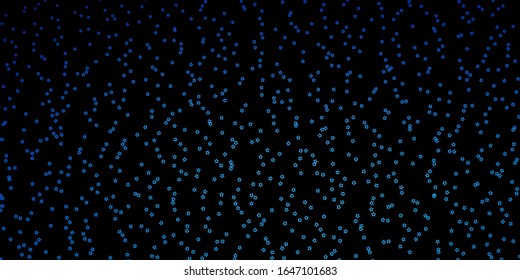 Dark BLUE vector template with neon stars. Shining colorful illustration with small and big stars. Pattern for new year ad, booklets.
