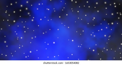 Dark BLUE vector template with neon stars. Colorful illustration with abstract gradient stars. Design for your business promotion.