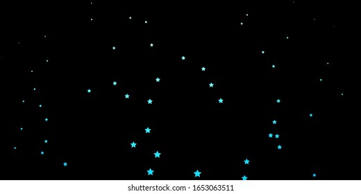 Dark BLUE vector template with neon stars. Modern geometric abstract illustration with stars. Pattern for websites, landing pages.