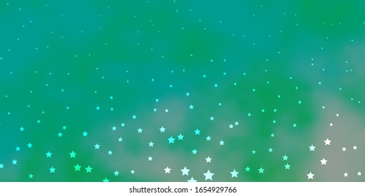 Dark BLUE vector template with neon stars. Modern geometric abstract illustration with stars. Pattern for new year ad, booklets.
