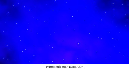 Dark BLUE vector template with neon stars. Colorful illustration in abstract style with gradient stars. Theme for cell phones.