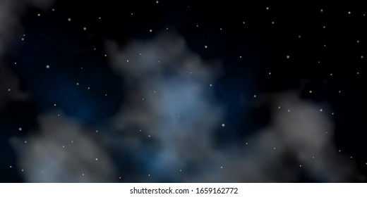 Dark BLUE vector template with neon stars. Colorful illustration in abstract style with gradient stars. Design for your business promotion.