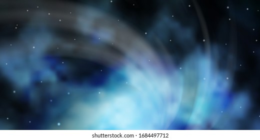 Dark BLUE vector template with neon stars. Colorful illustration with abstract gradient stars. Pattern for wrapping gifts.
