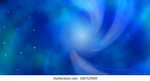 Dark BLUE vector template with neon stars. Colorful illustration with abstract gradient stars. Design for your business promotion.