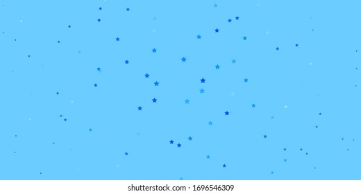 Dark BLUE vector template with neon stars. Decorative illustration with stars on abstract template. Pattern for websites, landing pages.