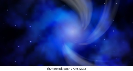 Dunkle BLUE Vektorvorlage mit Neonstern. Farbige Illustration im abstrakten Stil mit Farbverlauf-Sternen. Muster für Webseiten, Landing-Seiten.