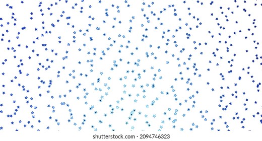 Dark BLUE vector template with neon stars. Modern geometric abstract illustration with stars. Theme for cell phones.