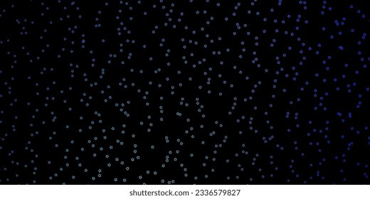 Dark BLUE vector template with neon stars. Shining colorful illustration with small and big stars. Pattern for new year ad, booklets.