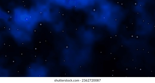 Dark BLUE vector template with neon stars. Colorful illustration with abstract gradient stars. Pattern for new year ad, booklets.