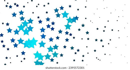 Dark BLUE vector template with neon stars. Colorful illustration in abstract style with gradient stars. Pattern for websites, landing pages.