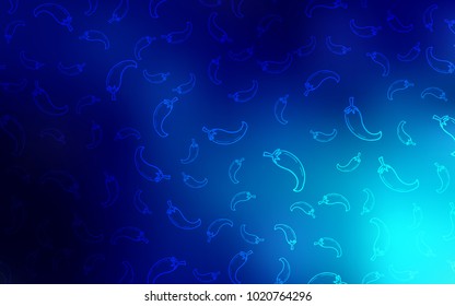 Dark BLUE vector template with organic pepers. Decorative shining illustration with pepers on abstract template. Pattern for ad, booklets, leaflets of restaurants.