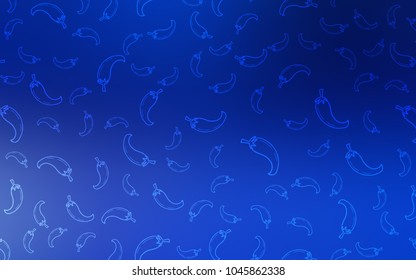 Dark BLUE vector template with organic peppers. Beautiful colored illustration with peppers in doodle style. Pattern for ad, booklets, leaflets of restaurants.