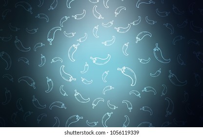 Dark BLUE vector template with organic peppers. Decorative shining illustration with peppers on abstract template. Design for ad, poster, banner of cafes or restaurants.