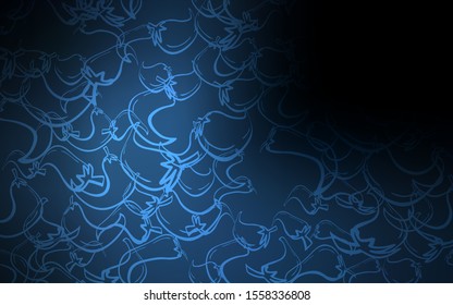 Dark BLUE vector template with organic peppers. Beautiful colored illustration with peppers in doodle style. Pattern for ads of breakfast, lunch, dinner.