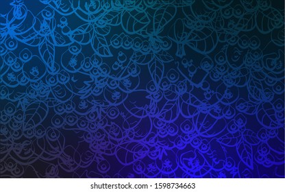 Dark BLUE vector template with organic meal. Glitter abstract sketch with gourmet food. Design for ad, poster, banner of cafes or restaurants.