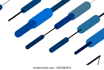 Dark BLUE vector template with repeated sticks. Shining colored illustration with rounded stripes. Smart design for your business advert.