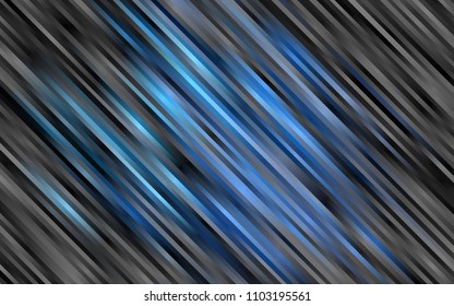 Dark BLUE vector template with repeated sticks. Lines on blurred abstract background with gradient. Smart design for your business advert.
