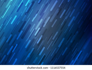 Dark BLUE vector template with repeated sticks. Decorative shining illustration with lines on abstract template. The pattern can be used for busines ad, booklets, leaflets