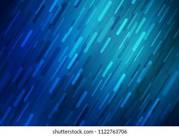Dark BLUE vector template with repeated sticks. Shining colored illustration with narrow lines. The template can be used as a background.