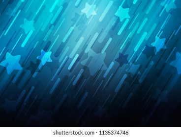 Dark BLUE vector template with repeated sticks. Lines on blurred abstract background with gradient. Best design for your ad, poster, banner.