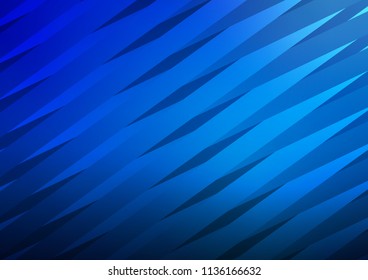 Dark BLUE vector template with repeated sticks. Decorative shining illustration with lines on abstract template. Smart design for your business advert.