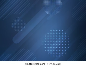 Dark BLUE vector template with repeated sticks, circles. Shining colored illustration with rounded stripes, dots. The pattern can be used for busines ad, booklets, leaflets