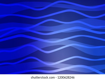 Dark BLUE vector template with repeated sticks. Lines on blurred abstract background with gradient. Best design for your ad, poster, banner.