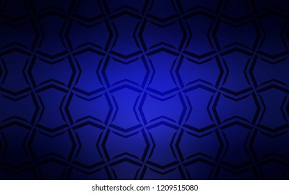Dark BLUE vector template with repeated sticks. Shining colored illustration with sharp stripes. Best design for your ad, poster, banner.