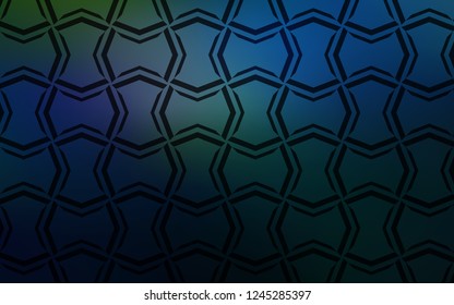 Dark BLUE vector template with repeated sticks. Decorative shining illustration with lines on abstract template. The pattern for ad, booklets, leaflets.