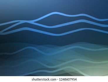 Dark BLUE vector template with repeated sticks. Lines on blurred abstract background with gradient. The pattern can be used for busines ad, booklets, leaflets