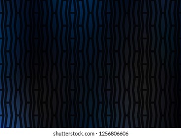 Dark BLUE vector template with repeated sticks. Shining colored illustration with narrow lines. Best design for your ad, poster, banner.
